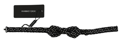 Dolce & Gabbana Elegant Black Polka Dot Silk Bow Tie