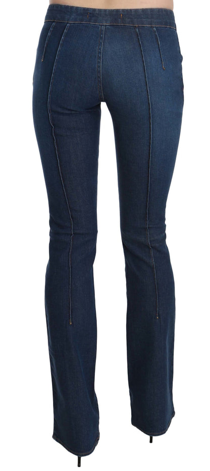 Just Cavalli Chic Blue Washed Boot Cut Denim Pants