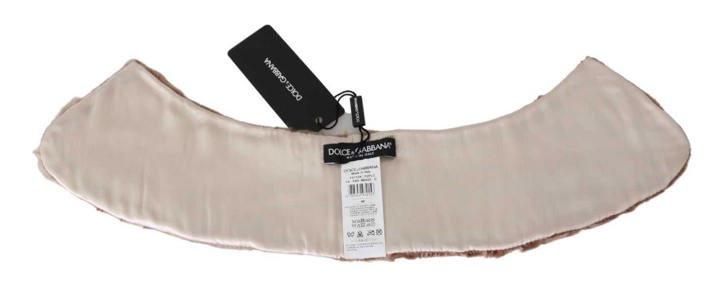 Dolce & Gabbana Elegant Beige Lambskin Scarf for Women