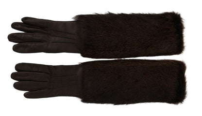 Dolce & Gabbana Elegant Elbow Length Leather Gloves