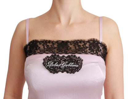 Dolce & Gabbana Elegant Silk Lace Detail Tank Top