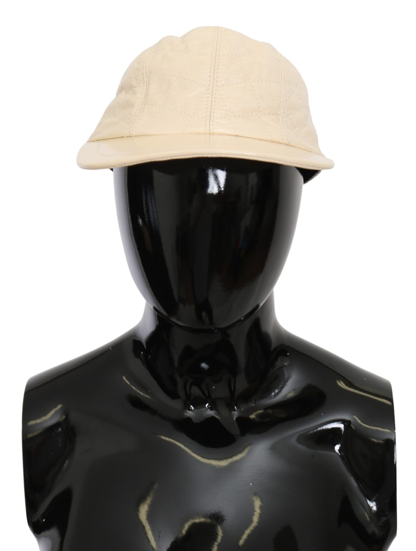 Dolce & Gabbana Elegant White Lambskin Leather Baseball Cap