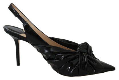 Jimmy Choo Elegant Black Leather Pointed Toe Pumps