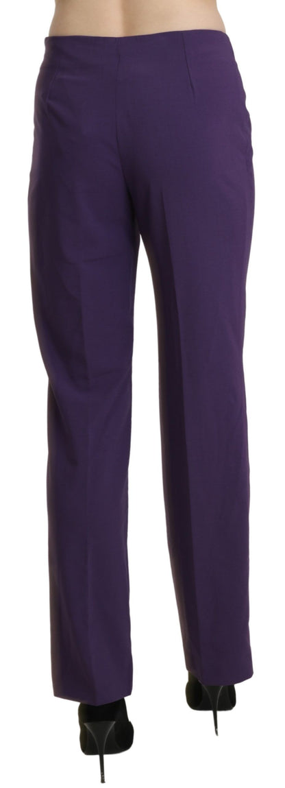 BENCIVENGA Elegant High Waist Violet Straight Pants