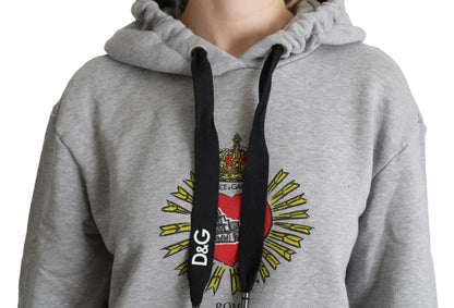 Dolce & Gabbana Exclusive Hooded Gray Cotton Sweater