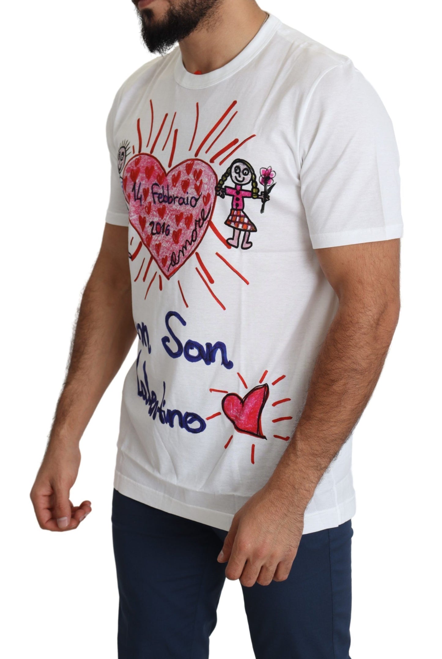 Dolce & Gabbana Romantic Heart Print Crew Neck Tee