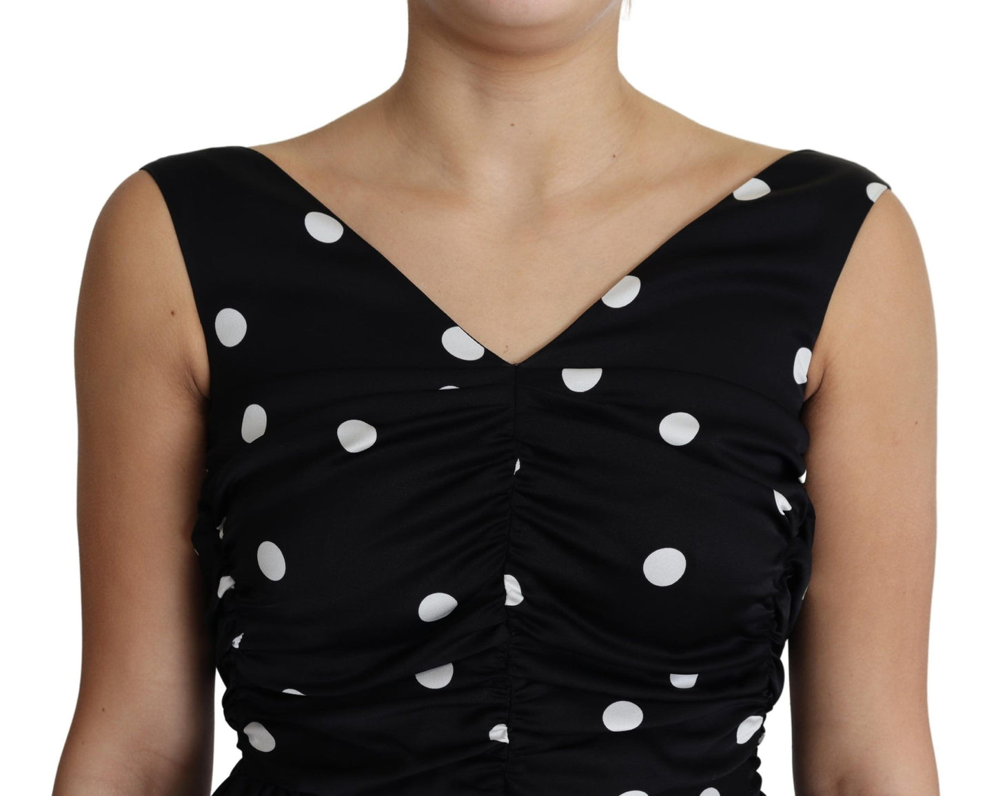 Dolce & Gabbana Elegant Polka Dot Silk Charmeuse Dress