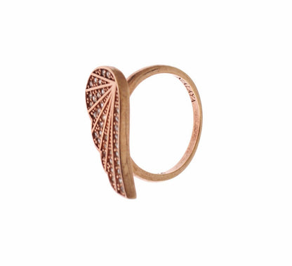 Nialaya Elegant Pink Gold CZ Crystal Ring