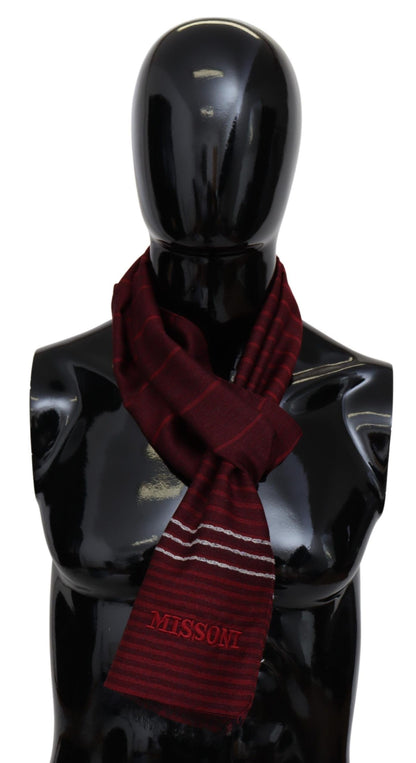 Missoni Elegant Wool Silk Blend Striped Scarf