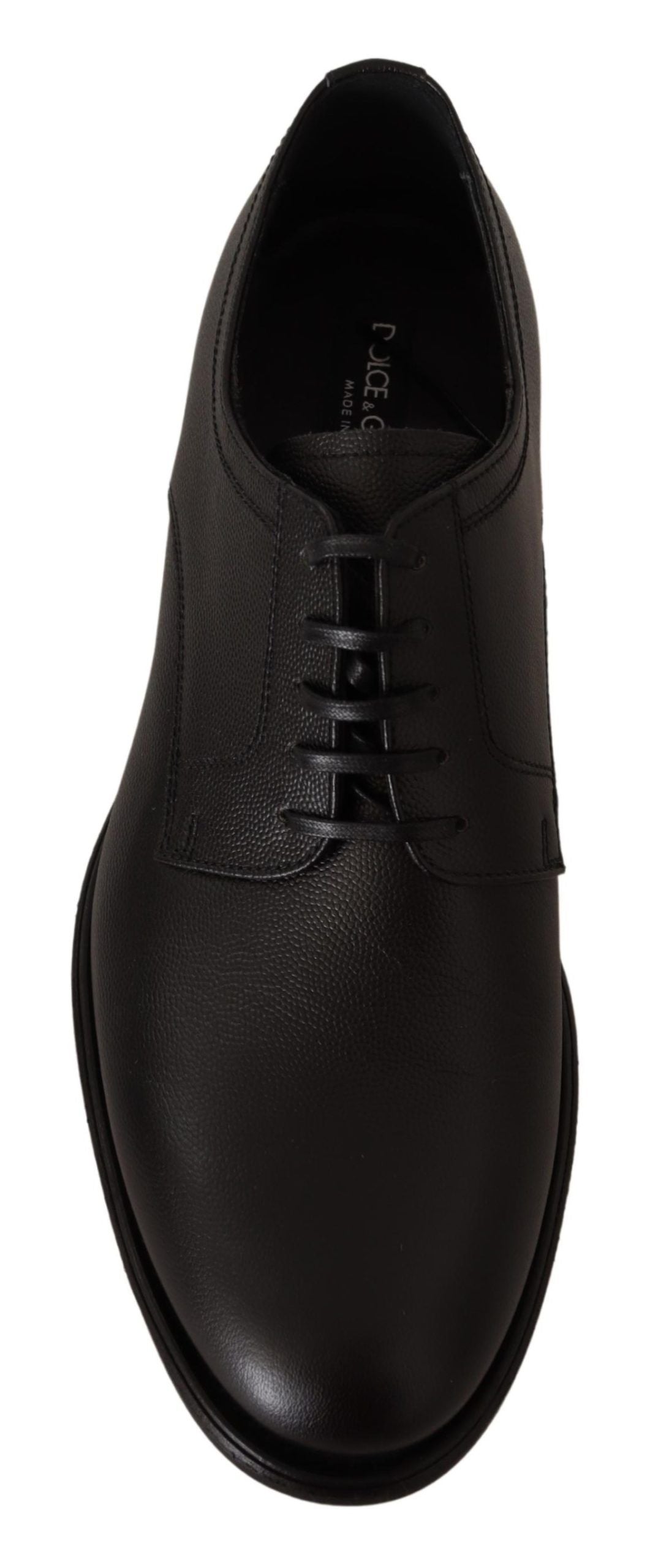 Dolce & Gabbana Elegant Black Leather Derby Shoes