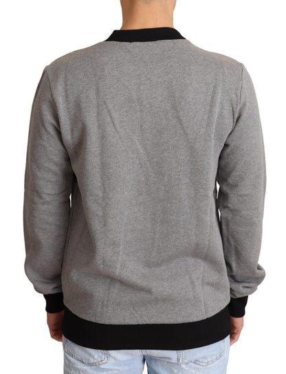 Dolce & Gabbana Elegant Gray Crown Motif Crewneck Sweater