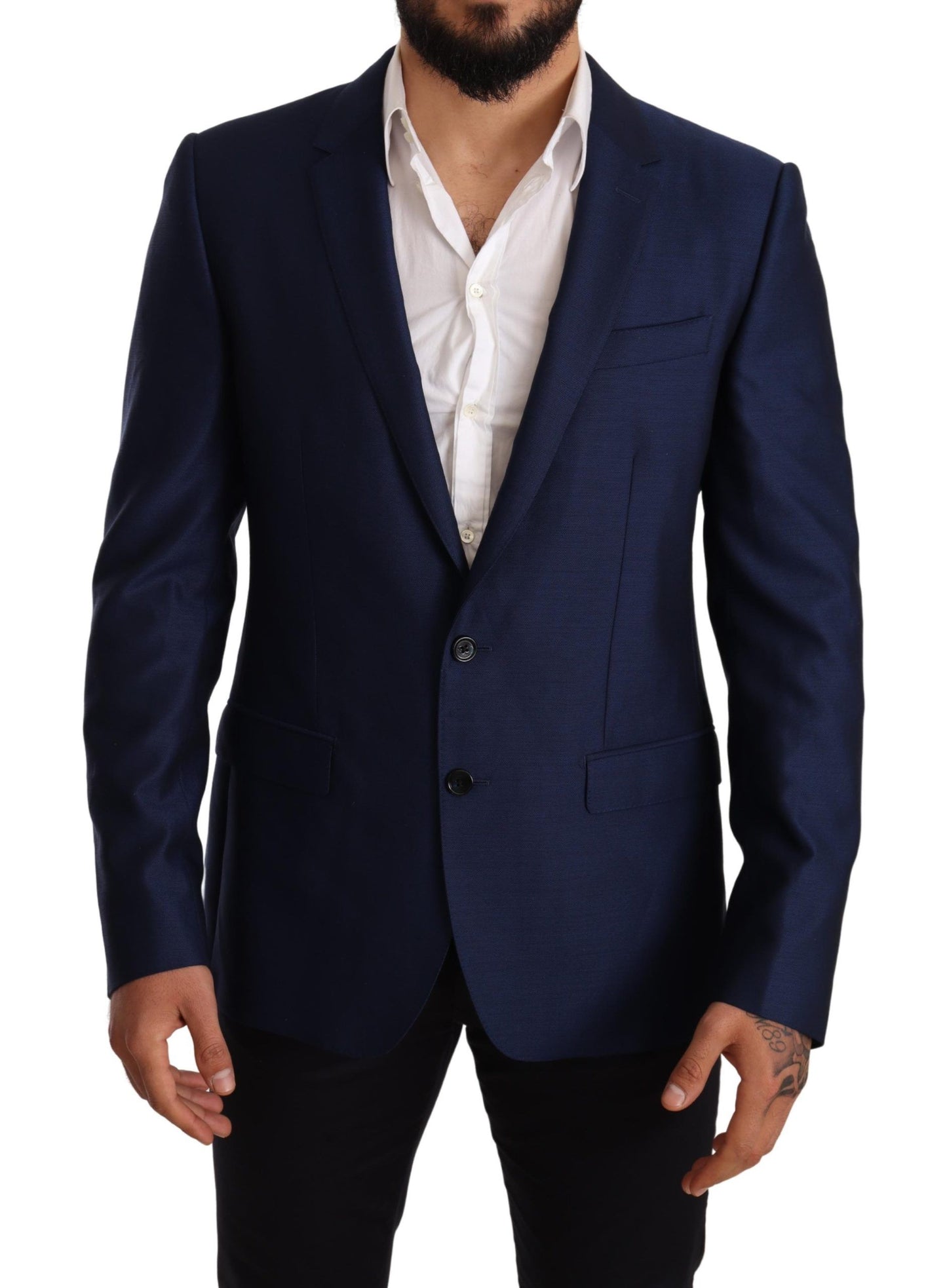 Dolce & Gabbana Elegant Blue Virgin Wool Martini Blazer