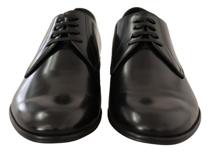 Dolce & Gabbana Elegant Black Leather Derby Shoes