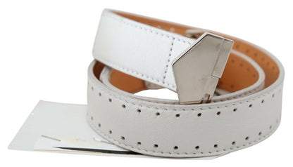 GF Ferre Elegant White Leather Fashion Belt