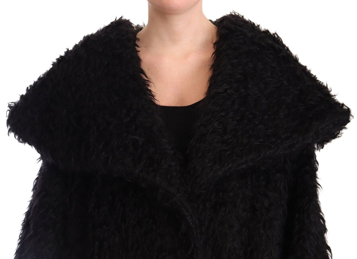 Dolce & Gabbana Sleek Runway Fur Cape Trench Jacket