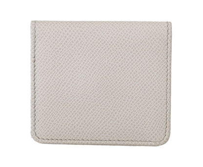 Dolce & Gabbana Chic White Leather Condom Case Wallet