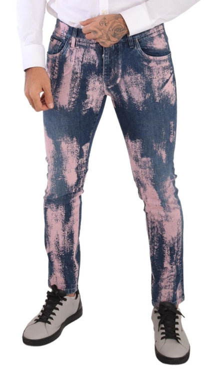 Dolce & Gabbana Elegant Skinny Slim Fit Denim Jeans in Tie Dye