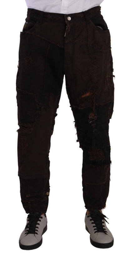 Dolce & Gabbana Elegant Distressed Patchwork Denim Jeans