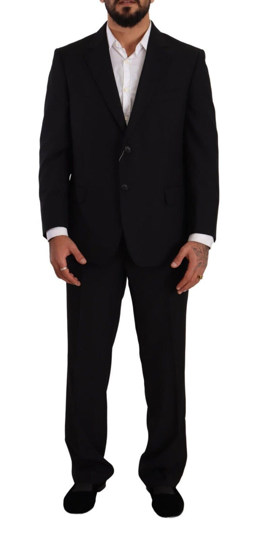 Domenico Tagliente Elegant Two-Piece Black Suit Ensemble