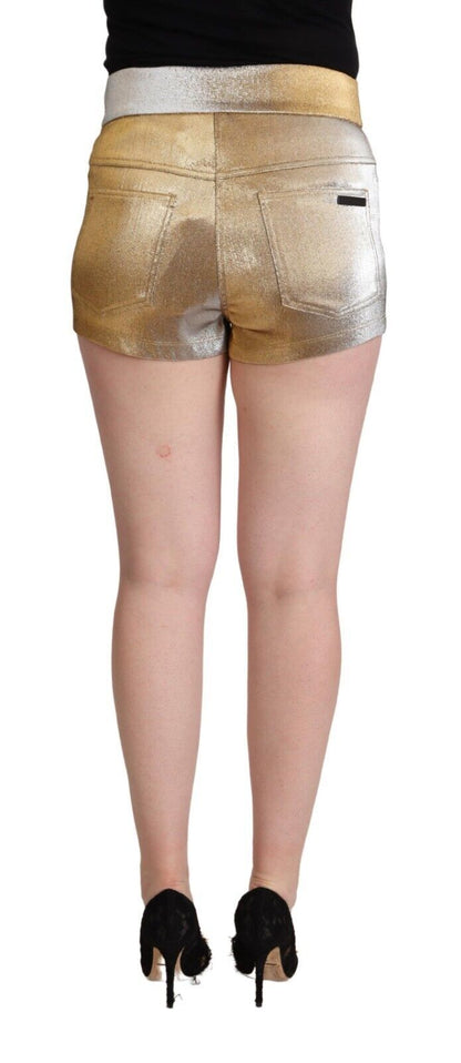 Dolce & Gabbana Elegant Metallic Gold Hot Pants