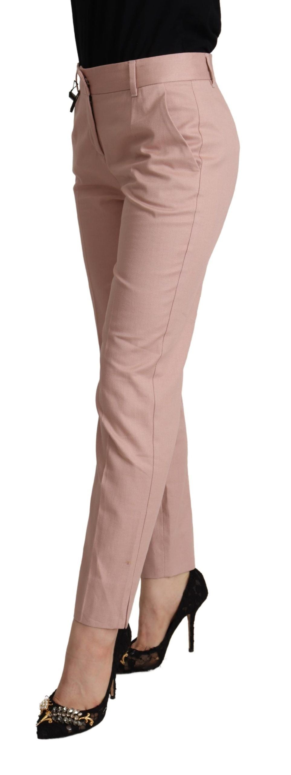 Dolce & Gabbana Elegant Pink Tapered Pants for Sophisticated Style