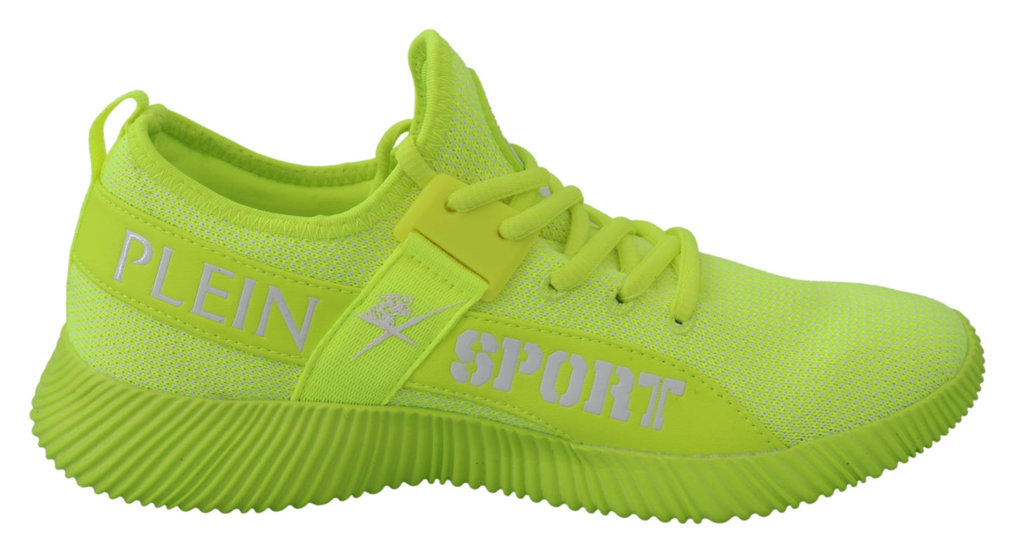 Plein Sport Electrify Your Step with Yellow Carter Sport Sneakers