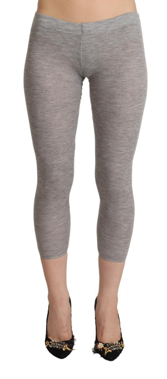 Ermanno Scervino Chic Gray Slim-Fit Cropped Leggings