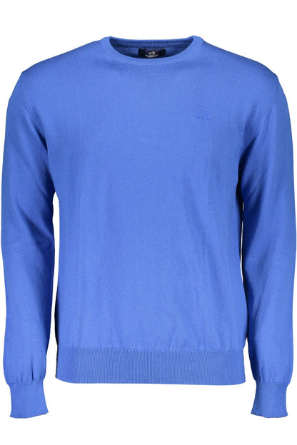 La Martina Blue Cotton Men Sweater