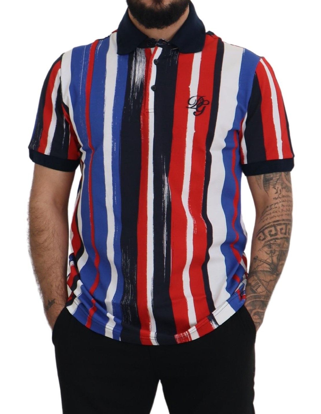 Dolce & Gabbana Elegant Striped Cotton Polo T-shirt