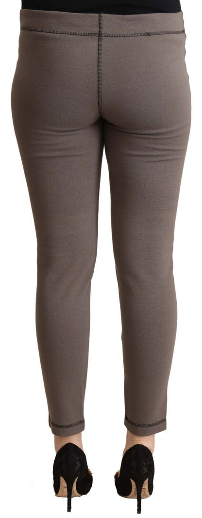 John Galliano Chic Gray Mid Waist Skinny Pants for Sophisticated Style