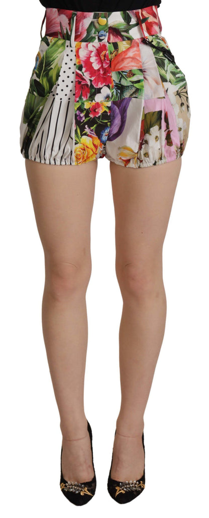 Dolce & Gabbana Multicolor Majolica Floral High-Waist Shorts