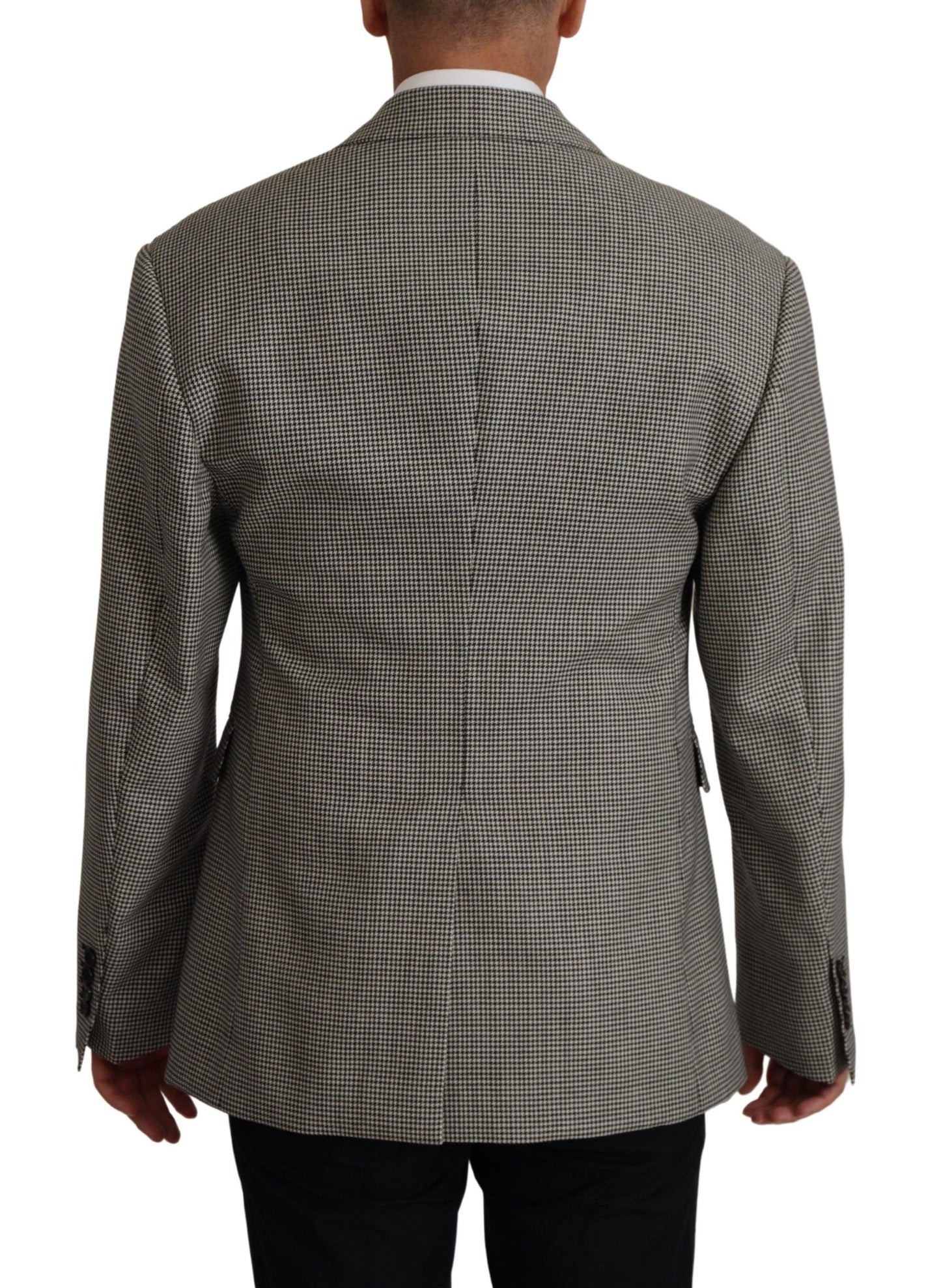 Dolce & Gabbana Elegant Gray Checkered Wool Blazer