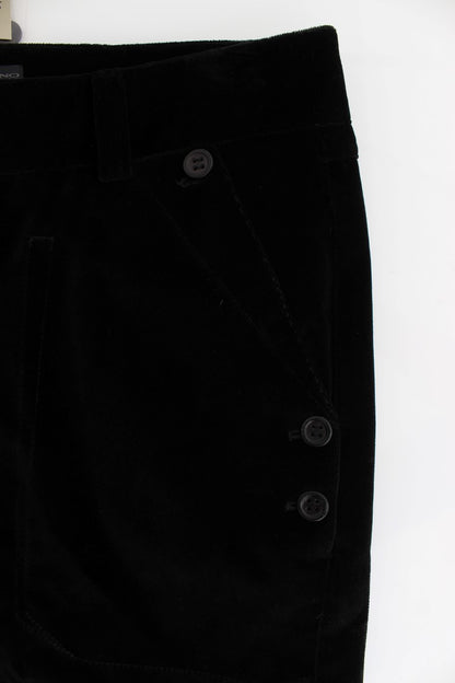 Ermanno Scervino Chic Black Straight Fit Cotton Jeans