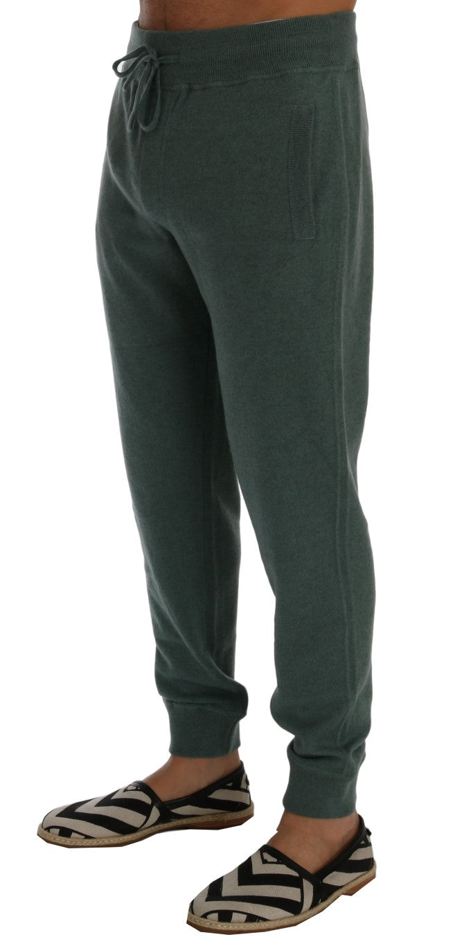 Dolce & Gabbana Elegant Green Cashmere Sport Pants