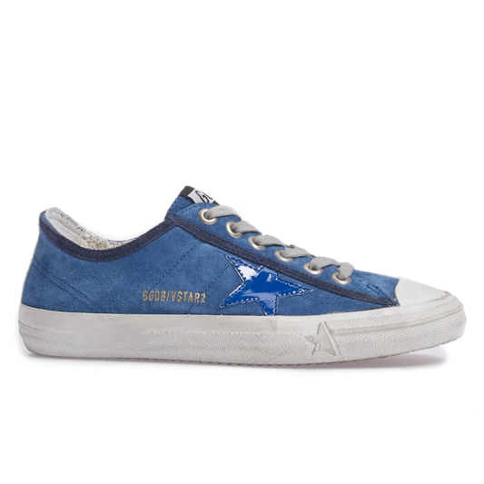 Golden Goose Chic Blue Suede Low-Top Sneakers