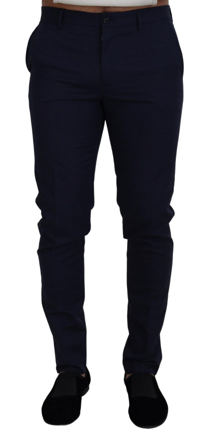 Dolce & Gabbana Elegant Slim Fit Blue Dress Pants