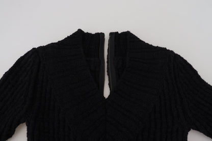 Dolce & Gabbana Elegant Black Wool Blend Sweater Dress