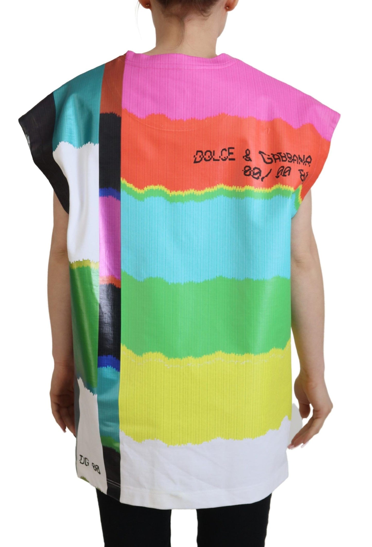 Dolce & Gabbana Multicolor Sleeveless Cotton Top