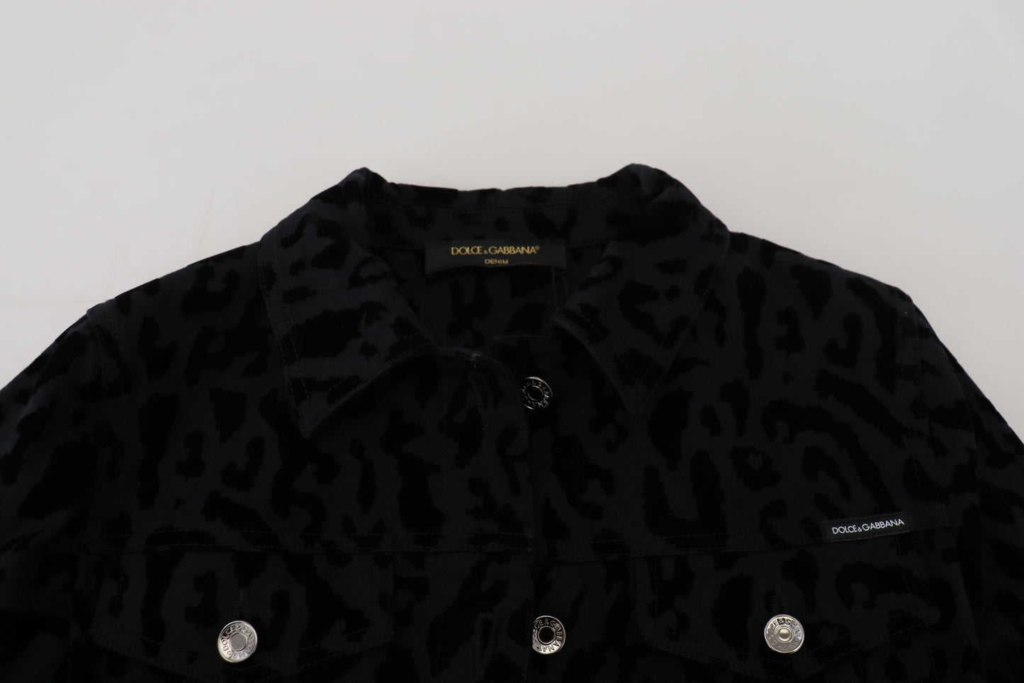 Dolce & Gabbana Chic Leopard Pattern Denim Jacket