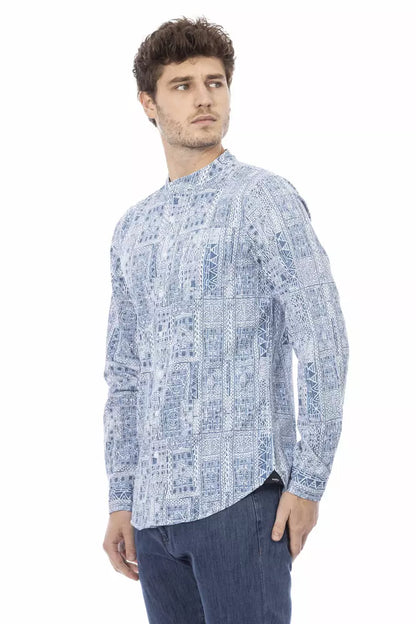 Baldinini Trend Light Blue Cotton Men Shirt