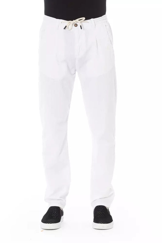 Baldinini Trend White Cotton Men Trouser