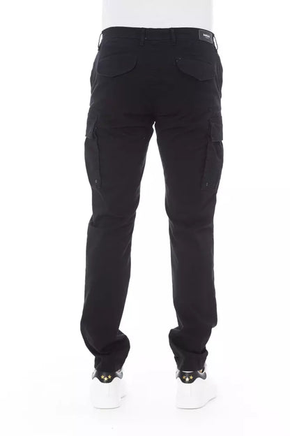 Baldinini Trend Black Cotton Men Cargo Trouser