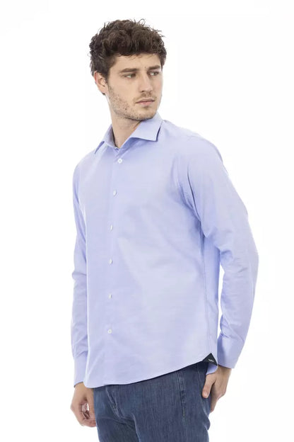 Baldinini Trend Light Blue Cotton Men Shirt