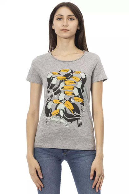 Trussardi Action Gray Cotton Women T-Shirt