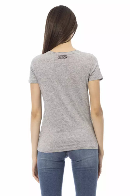 Trussardi Action Gray Cotton Women T-Shirt