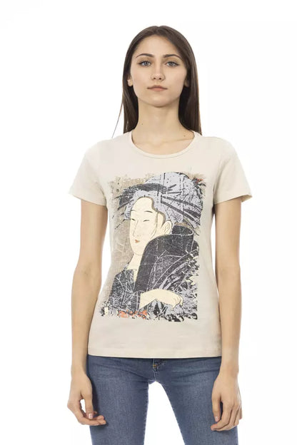 Trussardi Action Beige Cotton Women T-Shirt