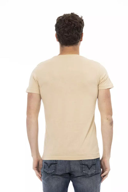 Trussardi Action Beige Cotton Men T-Shirt