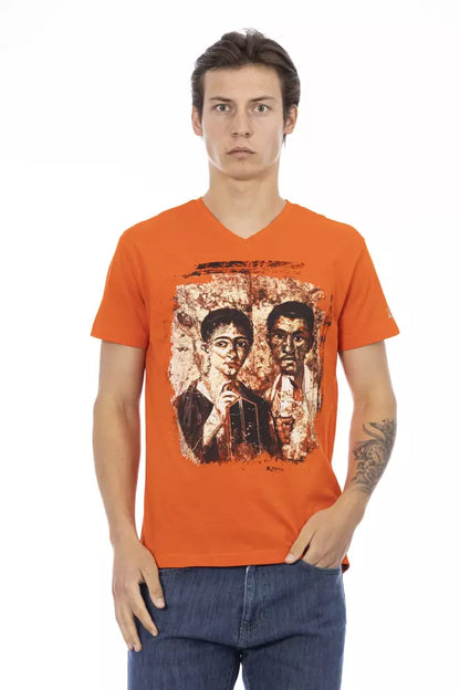 Trussardi Action Orange Cotton Men T-Shirt