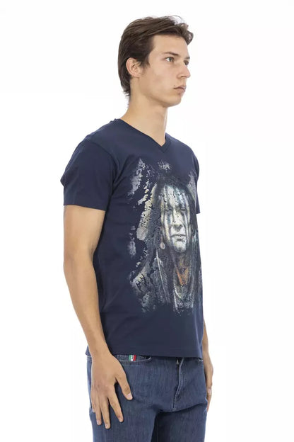 Trussardi Action Blue Cotton Men T-Shirt