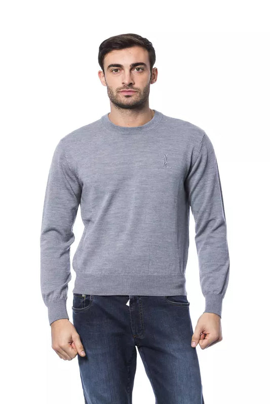 Billionaire Italian Couture Gray Merino Wool Men Sweater